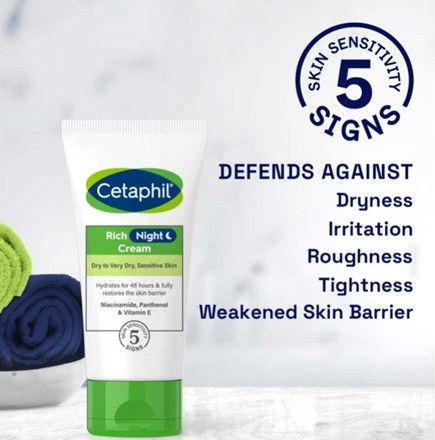 Крем для обличчя Cetaphil Rich Night Cream, Face Moisturiser for Dry to Very Dry Sensitive Skin 50 g | Зображення 3