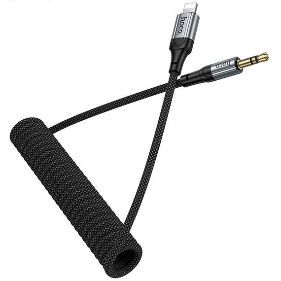 Аудіо кабель Aux Hoco UPA33A Nuevo (Lightning to AUX 3.5mm) (1.5m) Black | Зображення 2