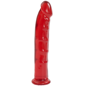 Фалоімітатор Doc Johnson Jelly Jewels Dong & Suction Cup Red, діаметр 3,6 см, антибактеріальний ПВХ