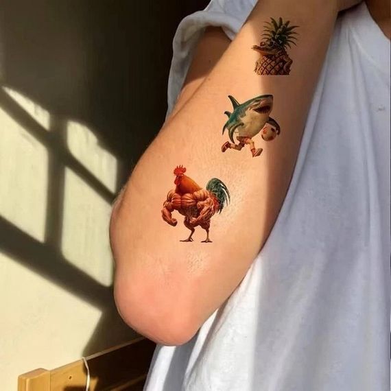 Детские временные тату "Итальянский брейнрот" Italian-brainrot-tattoo-1, 12х7 см | Зображення 1
