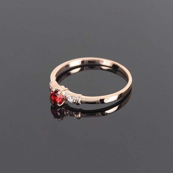 Кольцо из красного золота с грантом 16 | Зображення 1