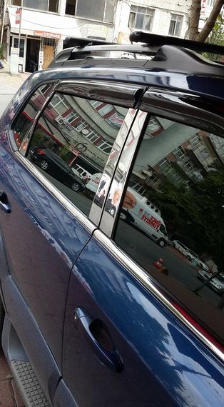 Окантовка скла (4 шт, нерж) для Hyundai Tucson JM 2004-2024 рр | Зображення 2
