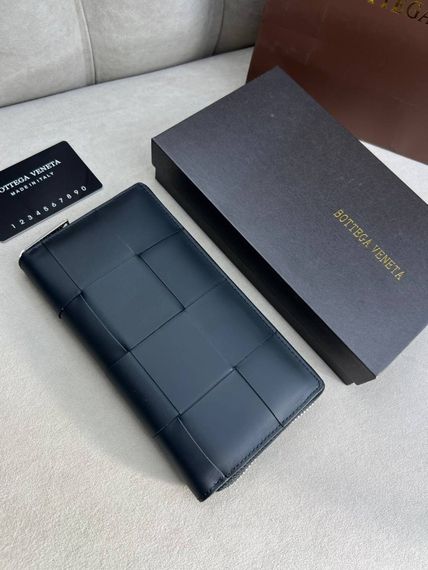 Гаманець чорний Bottega Veneta Cassette k426