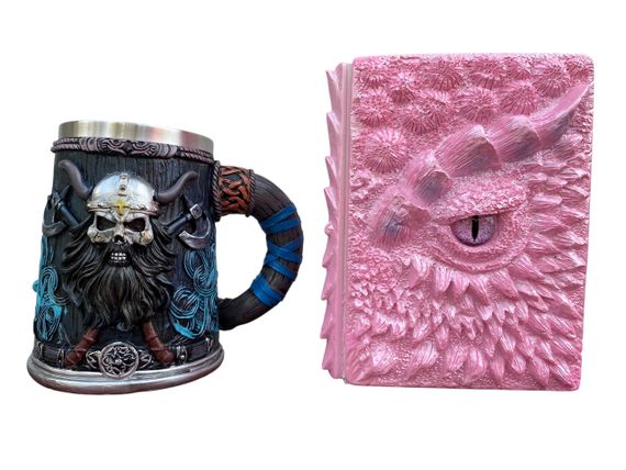 Подарунковий набір Кухоль 3D Скандинавський Воїн і Блокнот 3D «Дракон Єдинорога»