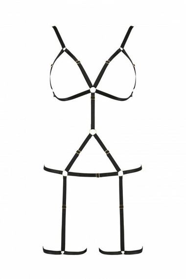 Портупея-стрепи на все тіло Passion Exclusive INDICA, Чорний, 2XL, 3XL, 2XL/3XL, Великі розміри | Зображення 1