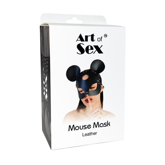 Шкіряна маска зайчика Art of Sex - Mouse Mask, колір Червоний | Зображення 4