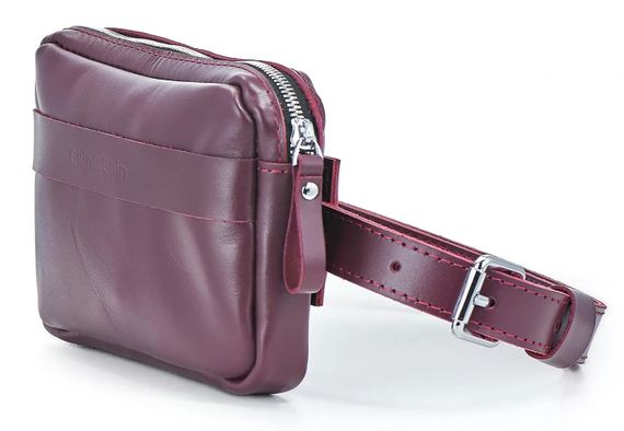Шкіряна поясна сумка Skin and Skin Go Bag 19x13x6 см Бордова (WB03BU) | Зображення 3