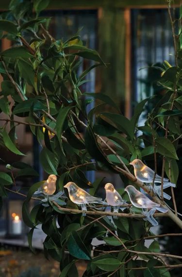 Садовая солнечная гирлянда на солнечной батарее в форме птиц 5шт 2+1,2 м Garden Line SOL6063 | Зображення 1