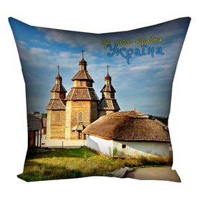 Подушка габардинова з принтом Запоріжська Січ 40x40 (4P_UKR065)