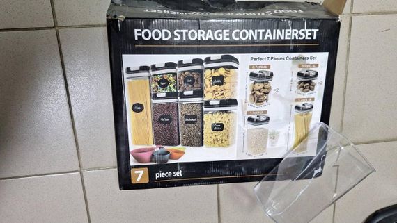 ОЧЕНКА! Набір контейнерів для їжі, 7 предметів, FOOD Storage Container (Плохе паковання, тріщина 3068) | Зображення 1