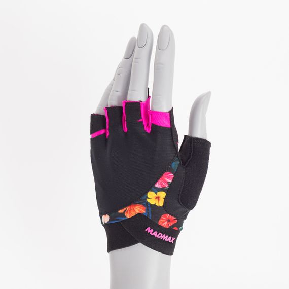 Рукавички для фітнесу MadMax MFG-770 Flower Power Gloves Black/Pink M | Зображення 1