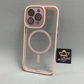 Чохол Wlons Hybrid протиударний PC+TPU для Iphone 13 Pro MagSafe Прозорий Рожевий