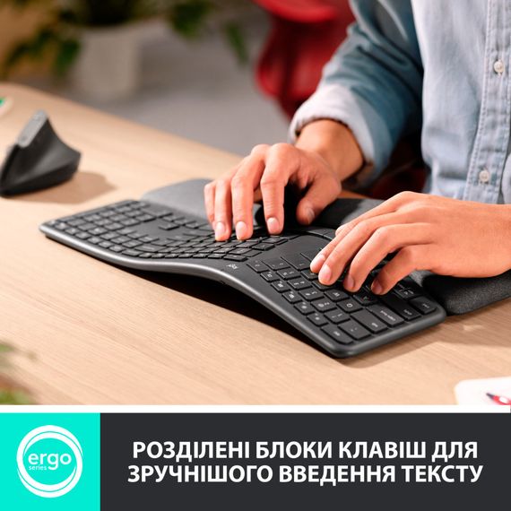 Клавіатура Logitech ERGO K860 Bluetooth/Wireless UA Black (920-010108) | Зображення 2