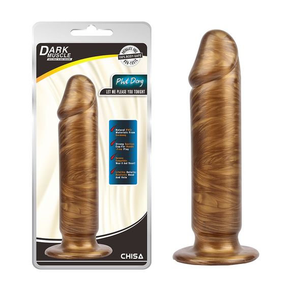 Фаллоимитатор реалистичный гигантский Chisa Dark Muscle на присоске, золотой sexstyle | Зображення 1