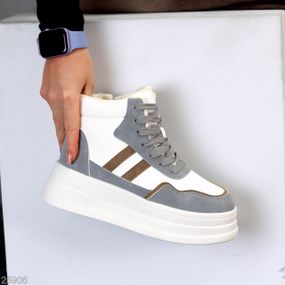 Белые серые зимние хайтопы на платформе в ассортименте 39