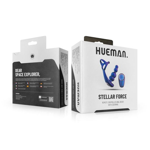 Анальний вібратор з ерекційним кільцем Hueman - Stellar Force Anal Beads with Cockring, Фіолетовий | Зображення 7
