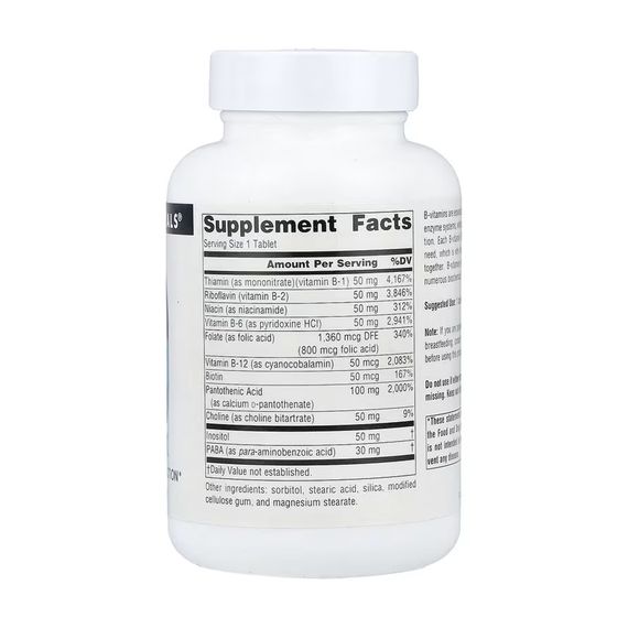 Vitamin B-50 Complex 50mg - 50 tabs | Зображення 1