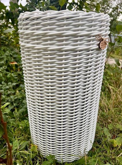 Кашпо зі штучного ротангу “Високе Венге” 12 л — плетене кашпо для квітів, інтерʼєру, тераси, входу | Зображення 7