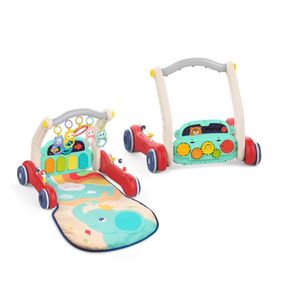 Детский Многофункциональный Развивающий Коврик Ходунки 2в1 с Музыкой + Съёмное Пианино + Погремушки для Самых Маленьких