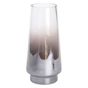 Стеклянная ваза для цветов 2.6 л декоративная прозрачная ваза для букета 30 см Серая HP-10-1