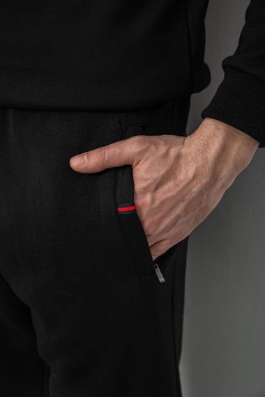 Спортивные штаны на флисе, цвет черный, 244R41526 | Зображення 4