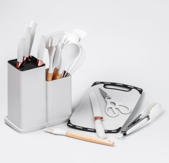 Кухонный набор ножей и аксессуаров Kitchenware Set, 20 предметов ∙ Инструменты для кухни с подставкой и разделочной доской | Зображення 3