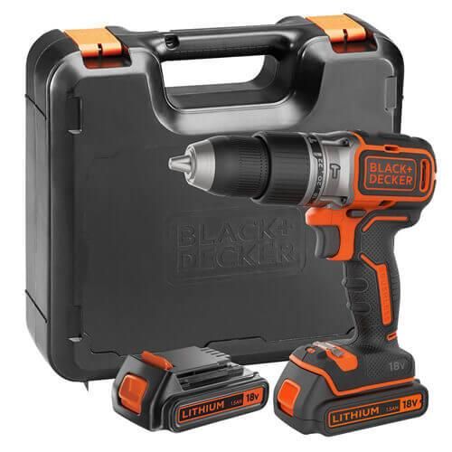 Дрель-шуруповерт аккумуляторная бесщёточная ударная BLACK+DECKER BL188KB | Зображення 2
