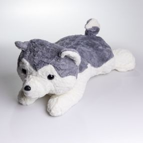 Мягкая игрушка-плед, подушка 3 в 1 Хаски плед в игрушке 50×30×26 (см) Серый 7124G