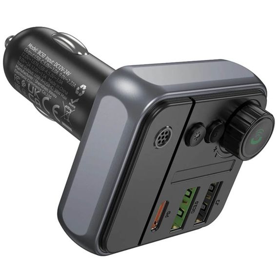 АЗУ FM модулятор Borofone BC50 Ascenso PD20W+QC3.0 total 38W (2USB-A/1C) Black | Зображення 4