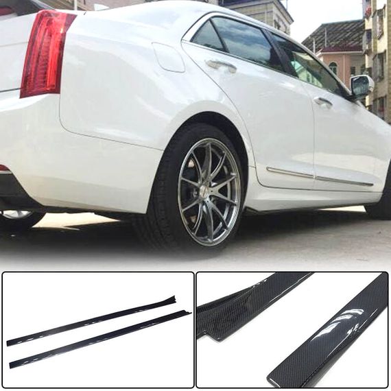 Боковые пороги (Карбон) для Cadillac ATS 2012-2019 гг