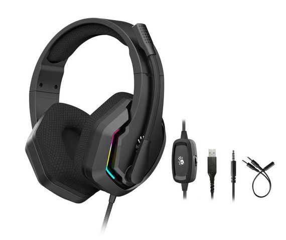 Гарнітура ігрова Bloody G260p (Black) з підсвічуванням, USB, колір чорний | Зображення 1