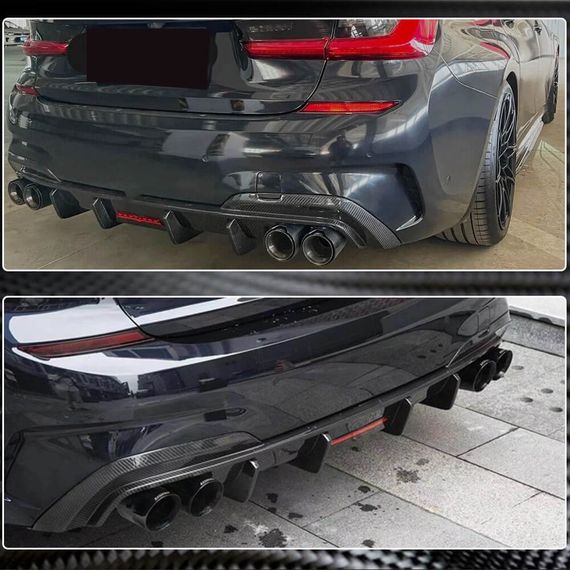 Дифузор заднього бампера V6 (для M-Sport 2018-2022, Карбон) для BMW 3 серія G20/21 2018- рр | Зображення 3