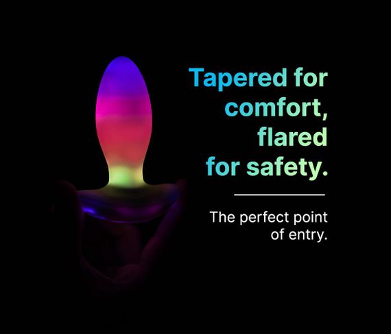 Анальна вібропробка з RGB-підсвічуванням та додатком Illumination The Plug, біла, 10,2 × 3,2 см Sex Aura | Зображення 6