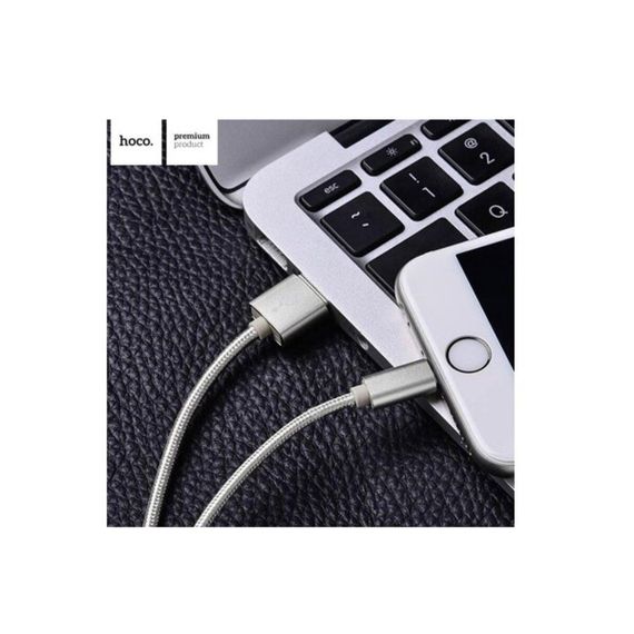 Кабель HOCO X2 USB to Micro 2.4A, 1m, nylon, aluminum connectors,Tarnish | Зображення 1