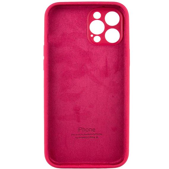 Чохол Silicone Case Full Camera Protective (AA) для Apple iPhone 12 Pro (6.1") Червоний/Rose Red | Зображення 3