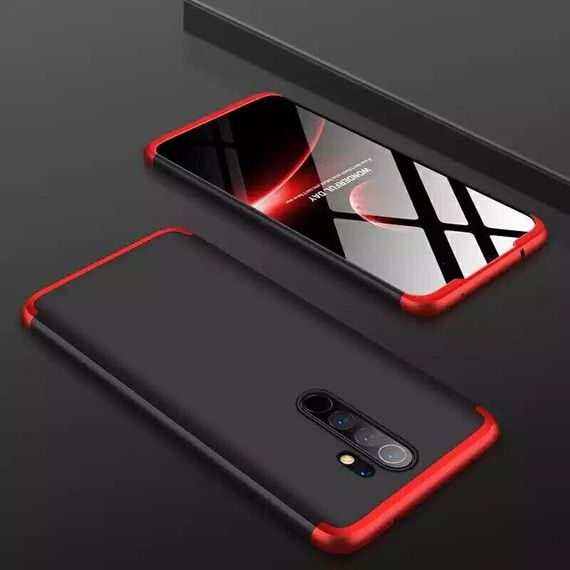 Чохол GKK 360 градусів для Xiaomi Redmi 9 колір Чорно-Червоний | Зображення 1