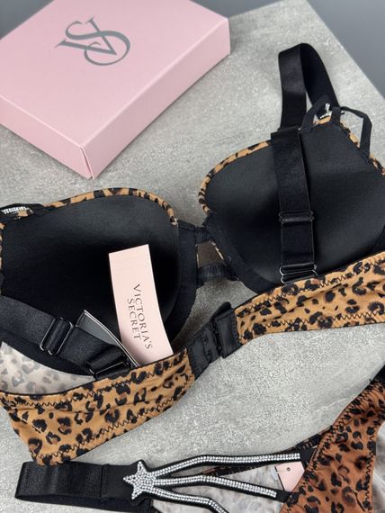 Комплект Victoria's Secret Starstruck Shine Strap Push-Up Bra леопардовий kk8072 | Зображення 1