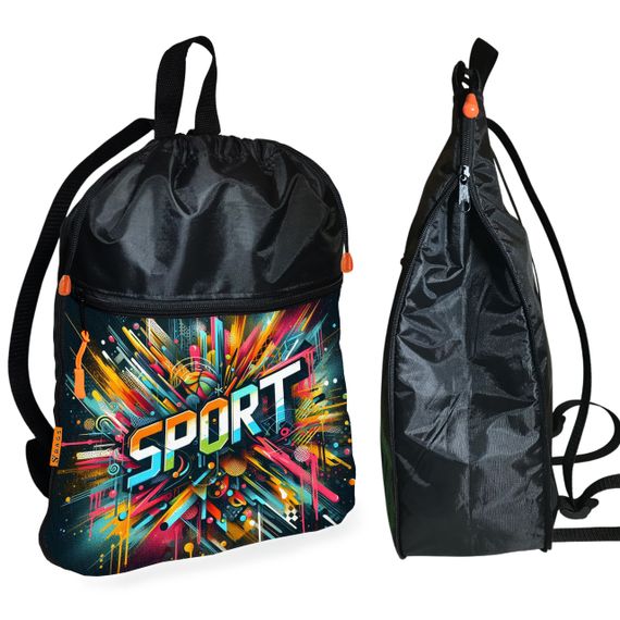 Рюкзак-мішок для взуття, спортивної форми Sport дитяча сумка для змінки з розширювачем (01424)