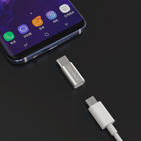 Перехідник Borofone BV4 MicroUSB to Type-C Срібний | Зображення 4