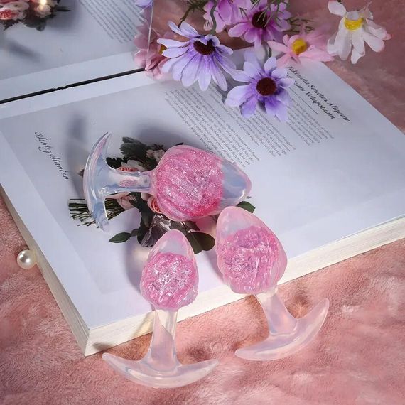Анальна пробка Liebe Seele Icecream-shaped Crystal Anal Plug - Pink Medium Sex Aura | Зображення 3