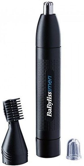 Тример BaByliss для стрижки волосся в носі і вухах, 2 насадки, чорний (E652E)