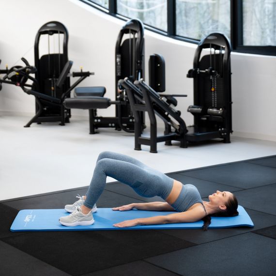 Килимок (мат) для фітнесу та йоги Gymtek NBR 1,5см голубий | Зображення 2