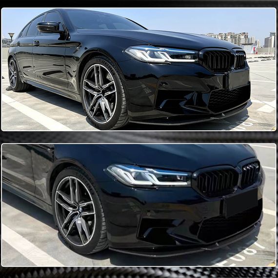 Накладка на передній бампер Lip V6 (для M5 F90 2020-2024, Карбон) для BMW 5 серія G30/31 рр | Зображення 2