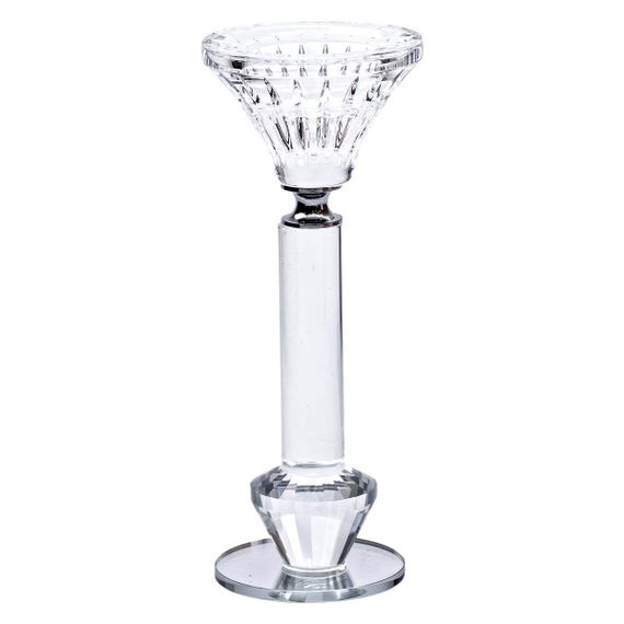 Подсвечник стеклянный на ножке 6×17.3 см прозрачный декоративный подсвечник на стол HP-4-10S | Зображення 1