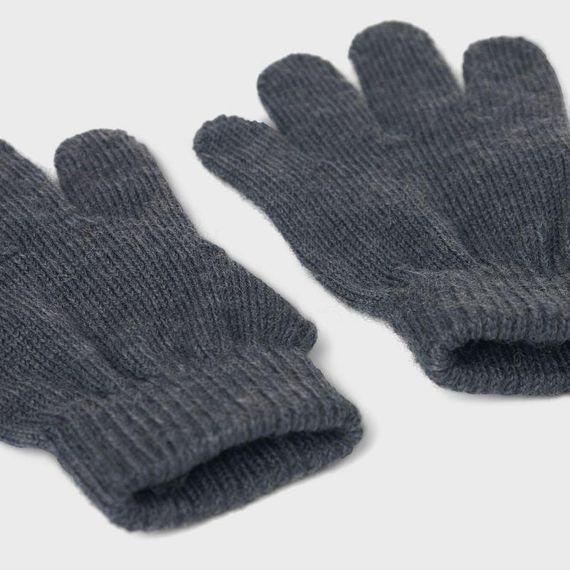 Дитячі демісезонні в'язані рукавички для хлопчиків Name It One Size 2-6р Темно-сірі (25091724) | Зображення 2