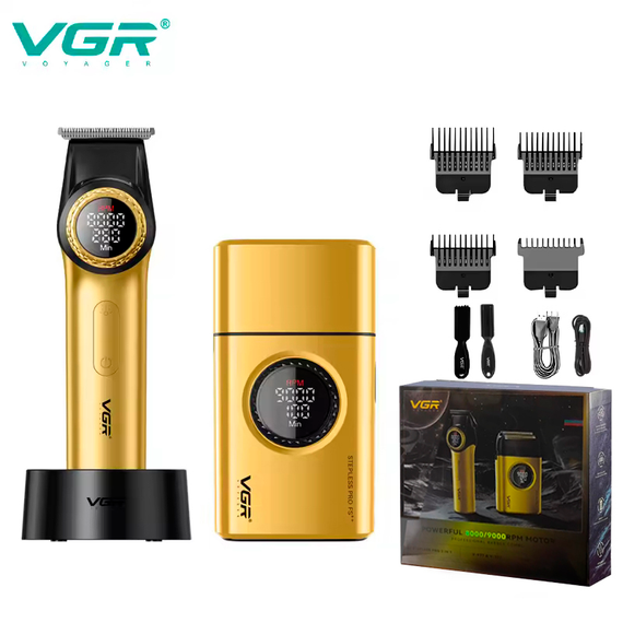 Набор VGR 2 в 1 V-977&amp;V-377 GOLD, аккумуляторный триммер и шейвер | Зображення 5
