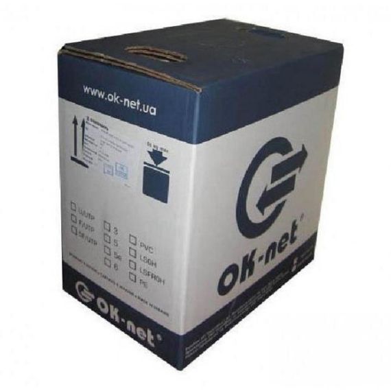 Кабель мережевий OK-Net UTP 305м Cat.6 4х2х0,54 Outdoor (КПП-ВП (250) 4х2х0,54) | Зображення 1