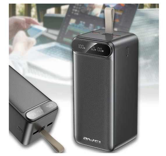 Внешний аккумулятор Power Bank на 100 000 мАч с дисплеем и фонариком AWEI P101K 22.5W ∙ Power Bank P101K с дисплеем и LED-лампой | Зображення 4