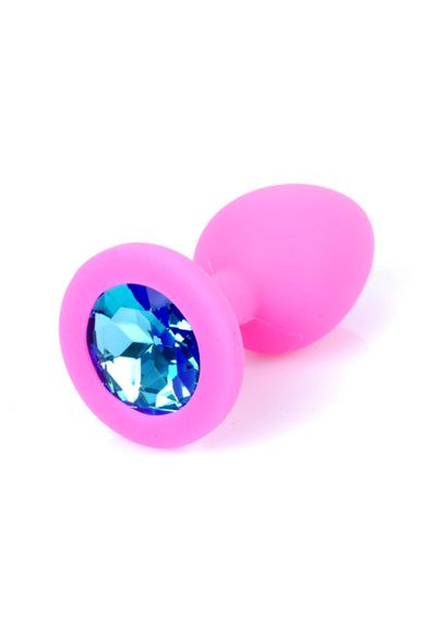 Анальна пробка - Jewellery Silicone Pink Plug S Light Blue | Зображення 2