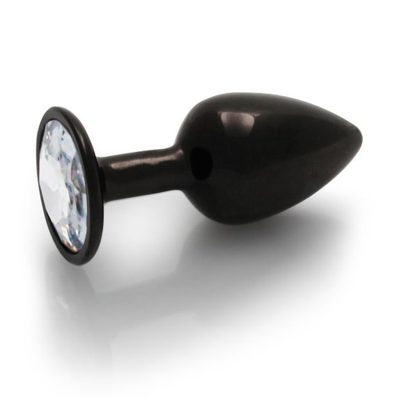 Металева анальна пробка Round Gem, розмір S колір: чорний/білий Ouch! (Нідерланди) sexstyle | Зображення 2